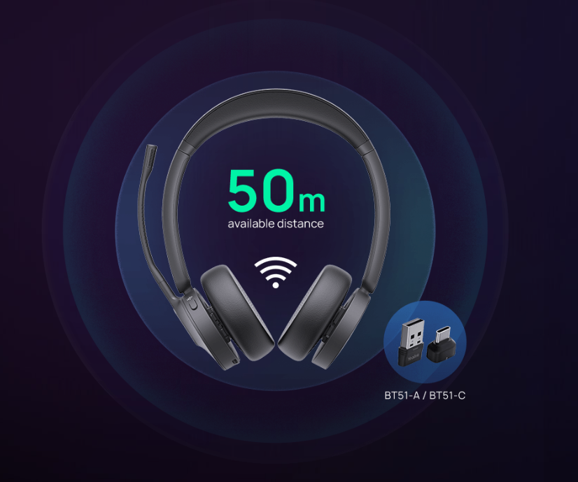 Tai nghe Bluetooth Yealink BH70 2024 Không Cần Lo Về Khoảng Cách Kết Nối Bluetooth Nữa Với Yealink Bh70