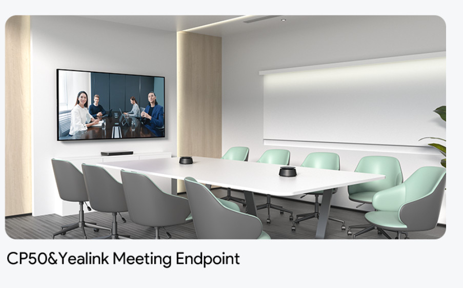 Yealink CP50 - Loa hội nghị kèm mic 2025 Loa hội nghị kèm mic Yealink CP50 kết hợp với Yealink Meeting Endpoint