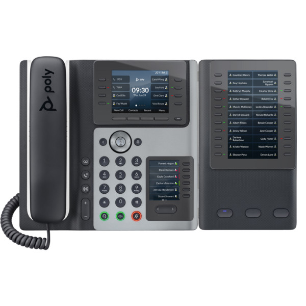 Poly Edge E450 điện thoại IP Phone hỗ trợ PoE (82M90AA) 2025 Poly Edge E450 (82M90AA) và module mở rộng