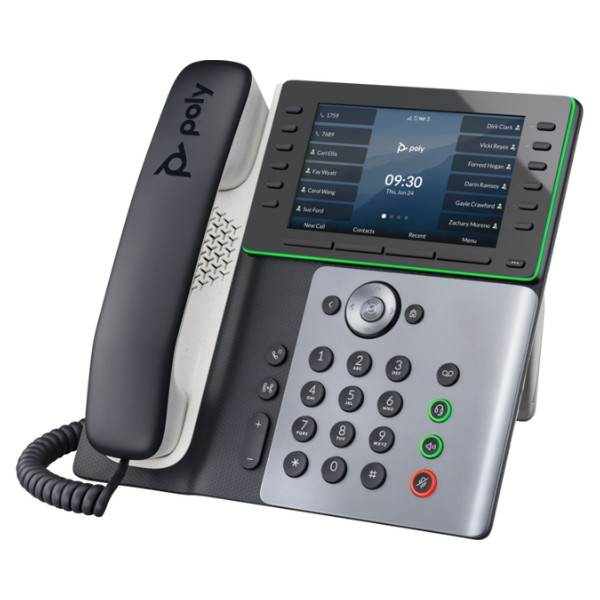 Poly Edge E550 IP Phone and PoE-enabled (82M91AA) 2025 Poly Edge E550 (82M91AA) với lớp bảo vệ Microban® chống vi khuẩn